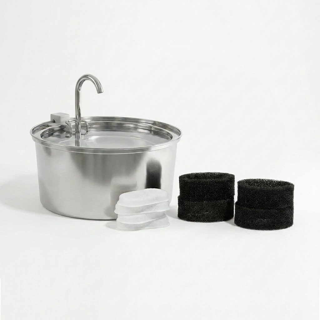 WhiskrFlow Stainless Steel Water Fountain Kit